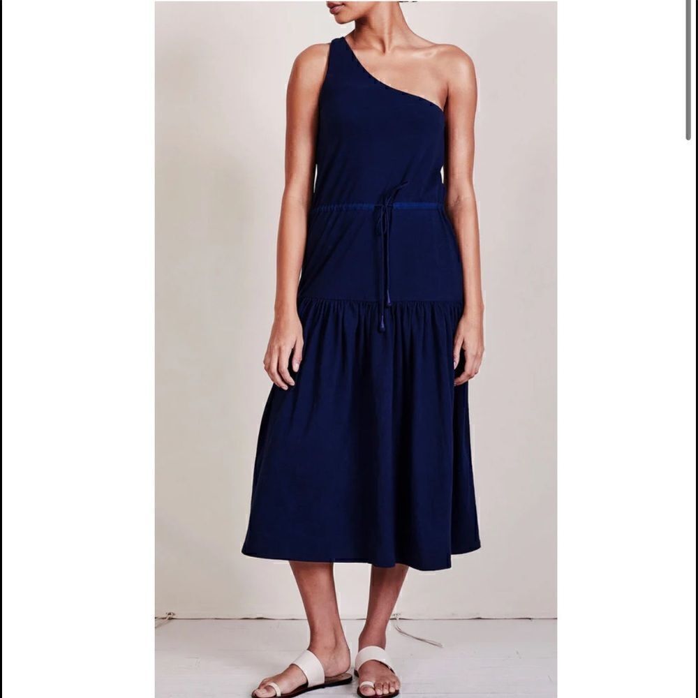 NWT APIECE APART MARAMAR ONE SHOULDER TEE DRESS NAVY Small - Picture 1 of 15